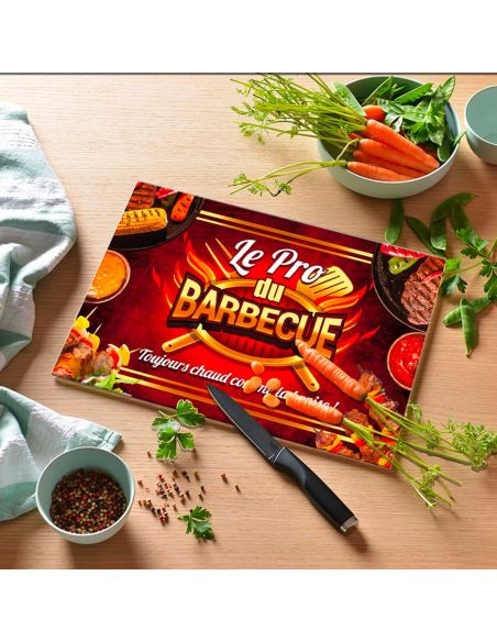 Planche à Découper en Verre "Le Pro du Barbecue"