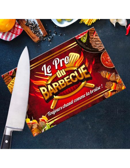 Planche à Découper en Verre "Le Pro du Barbecue"