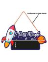 Plaque à suspendre "Le petit monde de..."  - Dimensions : 20 x 11 x 0,5 cm