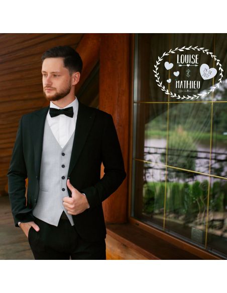 Kit de Stickers de Vitre Voiture Prénoms Mariés