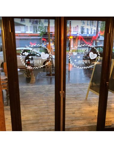 Kit de Stickers de Vitre Voiture Prénoms Mariés