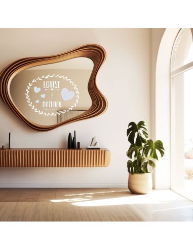 Kit de Stickers de Vitre Voiture Prénoms Mariés