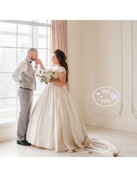 Kit de Stickers de Vitre Voiture Prénoms Mariés