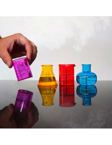 Set de 4 Verres shooter Chimiste - Dimensions : 4,5 x 5 cm
