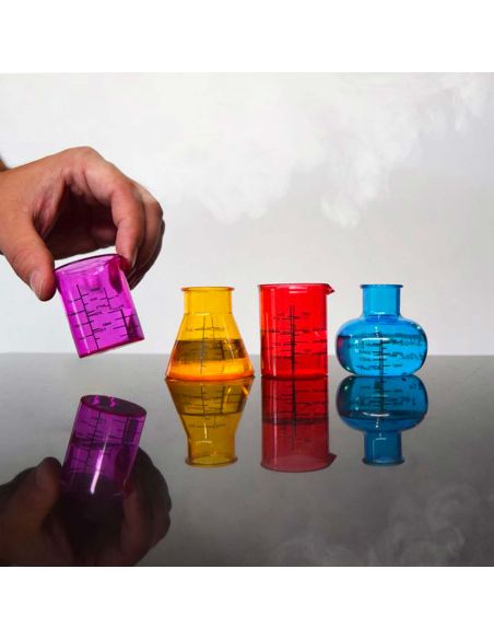 Set de 4 Verres shooter Chimiste - Dimensions : 4,5 x 5 cm