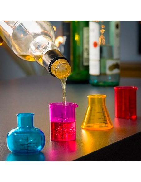 Set de 4 Verres shooter Chimiste - Dimensions : 4,5 x 5 cm