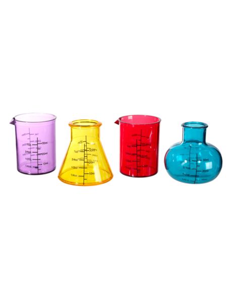 Set de 4 Verres shooter Chimiste - Dimensions : 4,5 x 5 cm