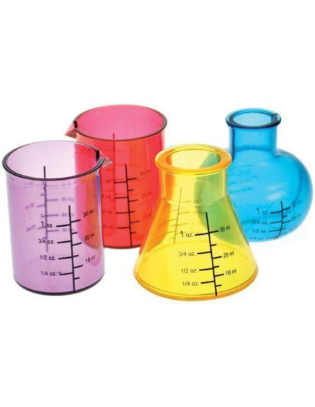Set de 4 Verres shooter Chimiste - Dimensions : 4,5 x 5 cm