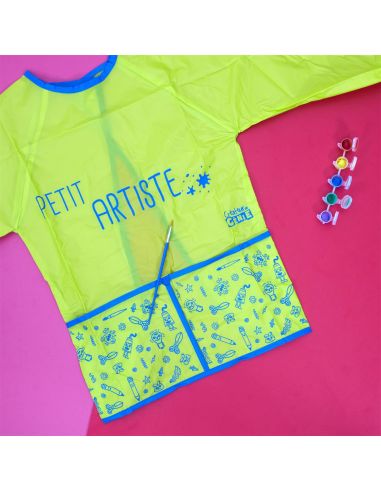 Tablier Manche Longue pour Enfant 3 - 8 ans Imprimé "PETIT ARTISTE" / Taille Unique