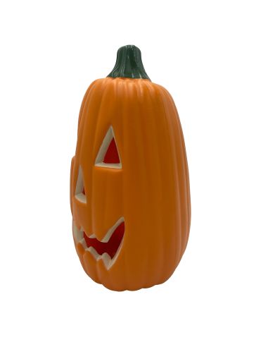 Décoration Halloween Citrouille Lumineuse  Allongée- Dimensions : 34 x 18 cm