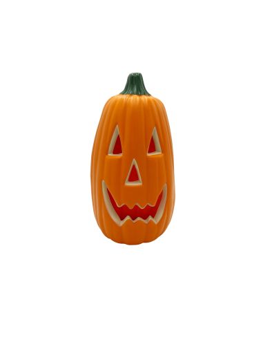Décoration Halloween Citrouille Lumineuse  Allongée- Dimensions : 34 x 18 cm