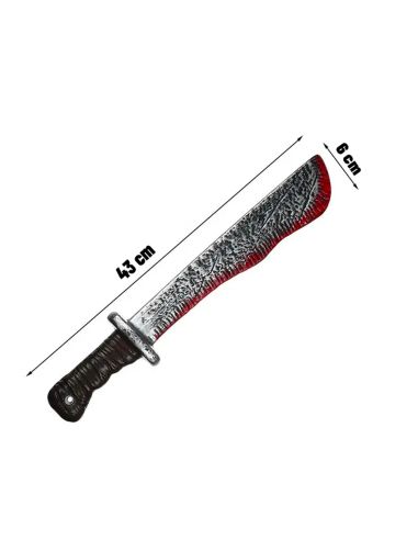 Machette Ensanglantée Halloween - Longueur : 43 cm