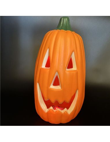 Décoration Halloween Citrouille Lumineuse  Allongée- Dimensions : 34 x 18 cm