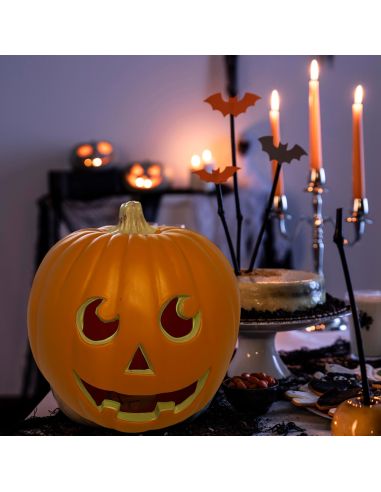 Décoration Halloween Citrouille Lumineuse - Dimensions : 23 x 22 cm