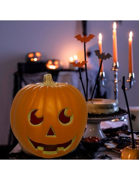 Décoration Halloween Citrouille Lumineuse - Dimensions : 23 x 22 cm