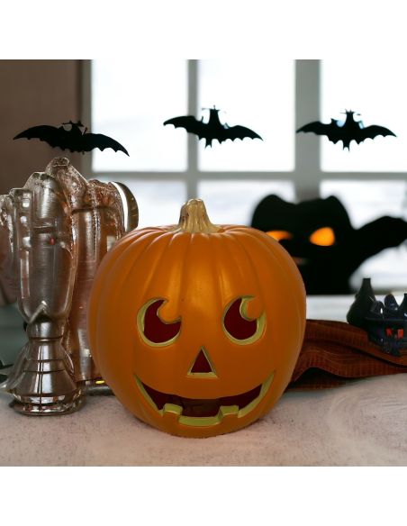 Décoration Halloween Citrouille Lumineuse - Dimensions : 23 x 22 cm