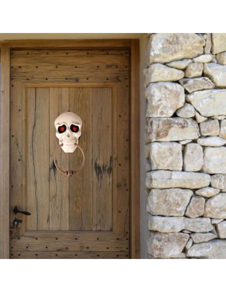 Heurtoir de Porte Tête de Mort Halloween - Sonore et Lumineux