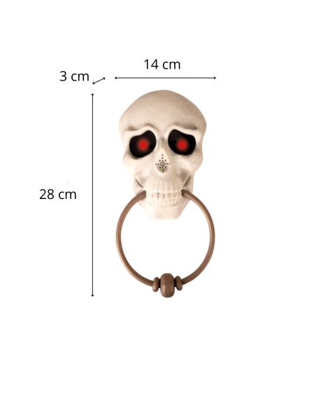 Heurtoir de Porte Tête de Mort Halloween - Sonore et Lumineux