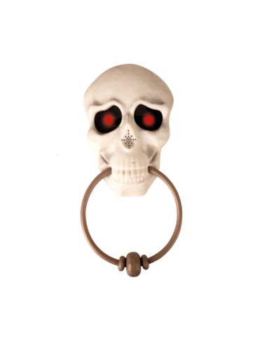 Heurtoir de Porte Tête de Mort Halloween - Sonore et Lumineux