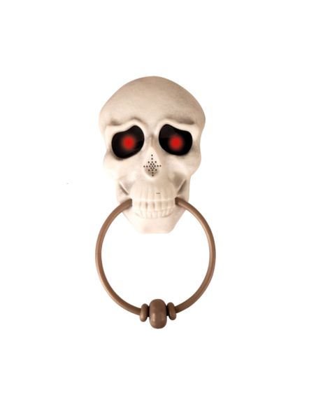 Heurtoir de Porte Tête de Mort Halloween - Sonore et Lumineux