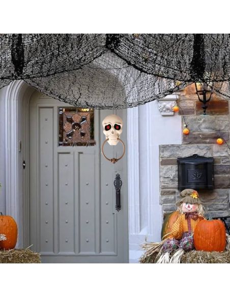 Heurtoir de Porte Tête de Mort Halloween - Sonore et Lumineux