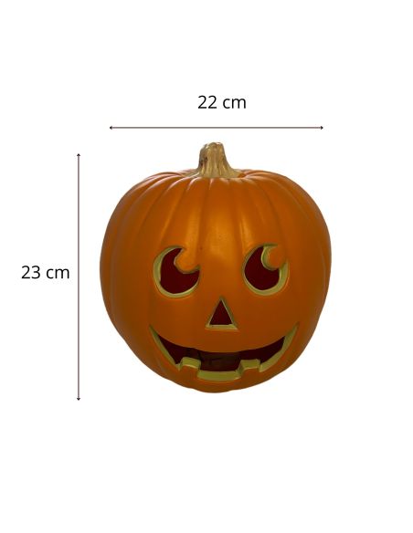 Décoration Halloween Citrouille Lumineuse - Dimensions : 23 x 22 cm