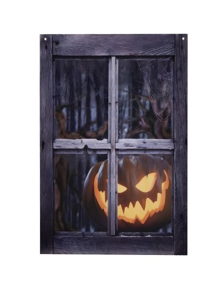 Décor de Fenêtre Citrouille Halloween - Dimensions : 120 x 80 cm