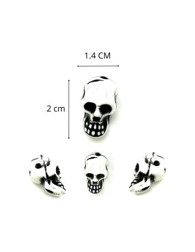 Lot de 50 Perles Mini Crânes en Plastique Halloween