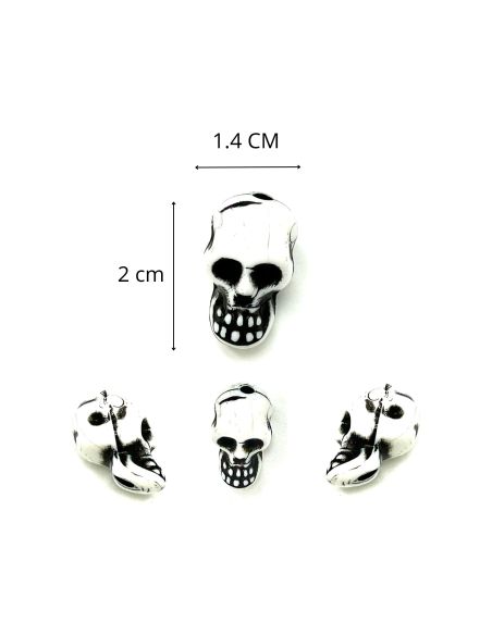 Lot de 50 Perles Mini Crânes en Plastique Halloween