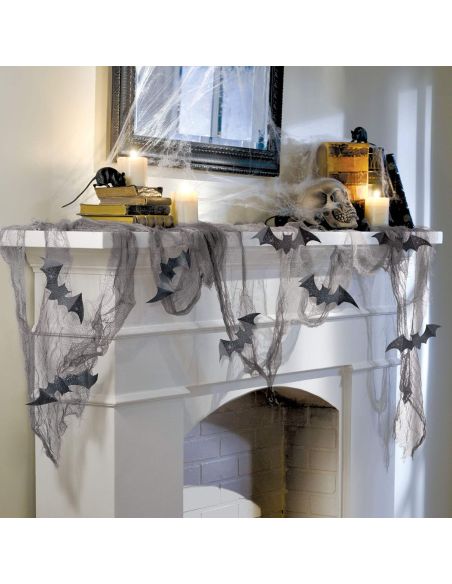 Décoration Halloween - Filet avec Chauve-souris - Dimension : 300 x 75 cm