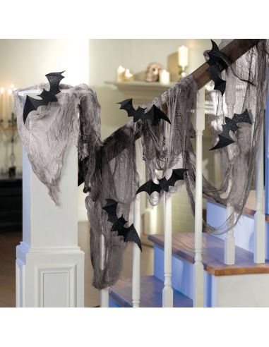 Décoration Halloween - Filet avec Chauve-souris - Dimension : 300 x 75 cm