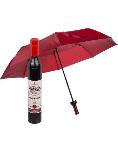 Parapluie en Forme de Bouteille De Vin Rouge - Dimensions ouvert : 61 x 90 cm