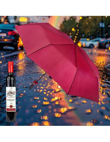 Parapluie en Forme de Bouteille De Vin Rouge - Dimensions ouvert : 61 x 90 cm