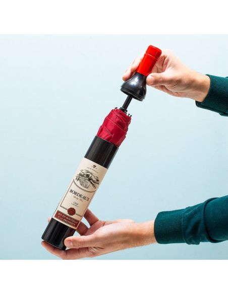 Parapluie en Forme de Bouteille De Vin Rouge - Dimensions ouvert : 61 x 90 cm