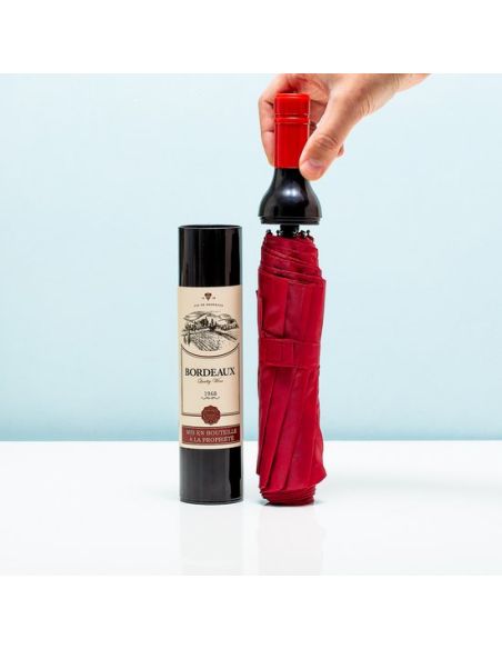 Parapluie en Forme de Bouteille De Vin Rouge - Dimensions ouvert : 61 x 90 cm