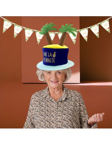 Chapeau Palmiers Vive la Retraite - Adulte - Taille : Unique