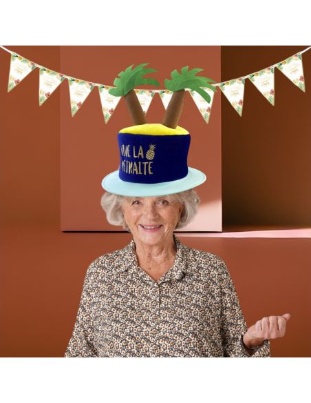 Chapeau Palmiers Vive la Retraite - Adulte - Taille : Unique