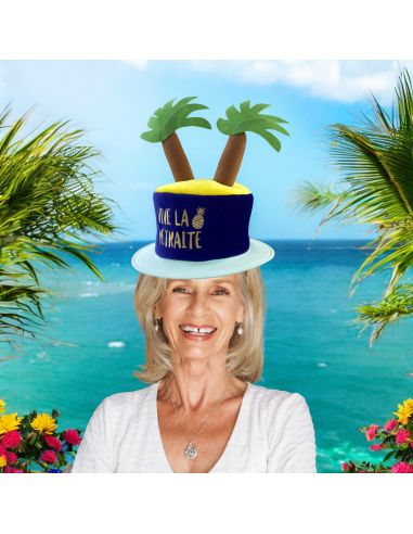 Chapeau Palmiers Vive la Retraite - Adulte - Taille : Unique