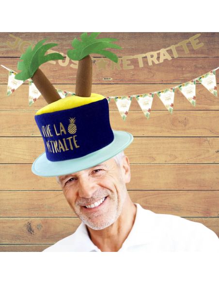 Chapeau Palmiers Vive la Retraite - Adulte - Taille : Unique