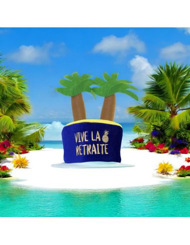 Chapeau Palmiers Vive la Retraite - Adulte - Taille : Unique