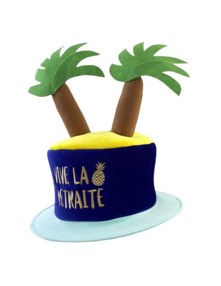 Chapeau Palmiers Vive la Retraite - Adulte - Taille : Unique