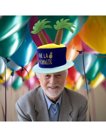 Chapeau Palmiers Vive la Retraite - Adulte - Taille : Unique