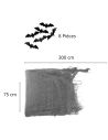 Décoration Halloween - Filet avec Chauve-souris - Dimension : 300 x 75 cm