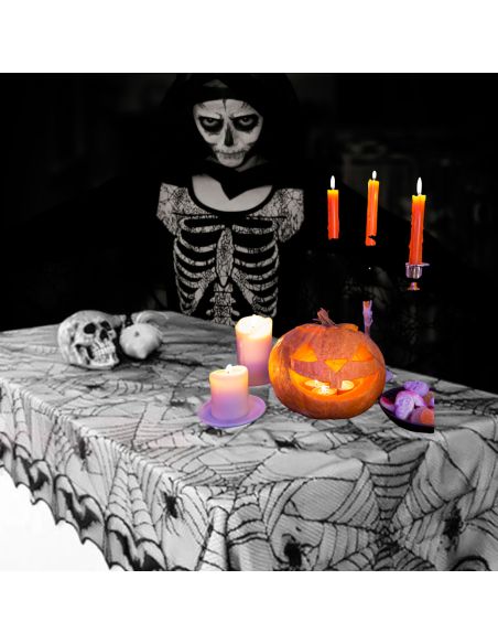 Décoration Halloween - Nappe Toile D'Araignée - Dimensions : 160 x 120 cm
