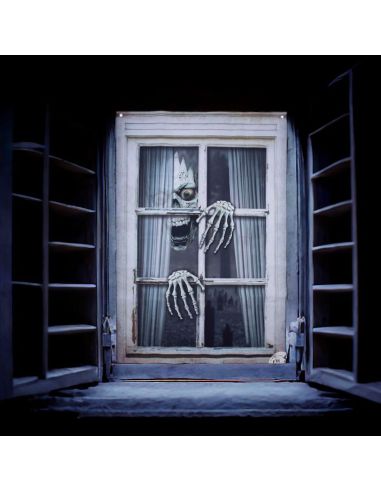 Décor de Fenêtre Squelette Halloween - Dimensions : 120 x 80 cm