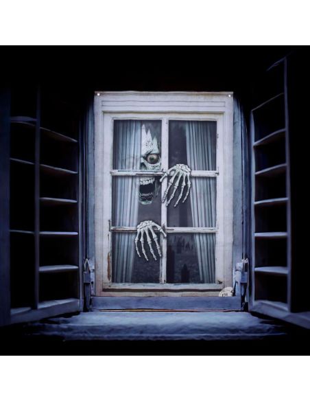Décor de Fenêtre Squelette Halloween - Dimensions : 120 x 80 cm