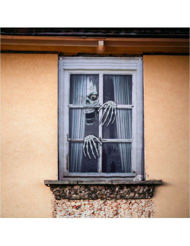 Décor de Fenêtre Squelette Halloween - Dimensions : 120 x 80 cm