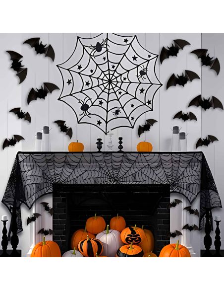 Décorations Murale en Relief Chauve-souris - Coffret de 30 Pièces - Pastilles Adhésives Incluses