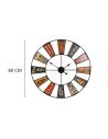 Horloge Murale En Métal Style Recyclerie - Diamètre : 80 cm