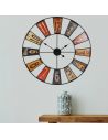 Horloge Murale En Métal Style Recyclerie - Diamètre : 80 cm